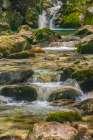 Slovenia, Triglav National Park. Soca River waterfall and rapids. Art Print